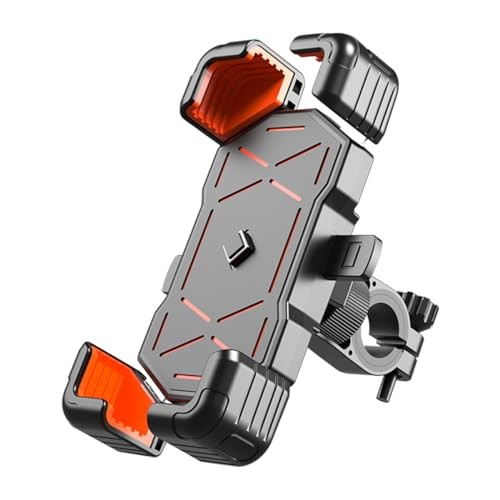 Orange Motorcycle Phone Mount – ABS Quick Release Holder for 4.7″ – Orange
