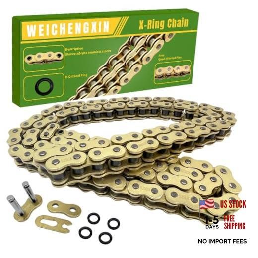 Gold 525 X-Ring Chain2 Links Motorcycle Chain with Connecting 112 links 1