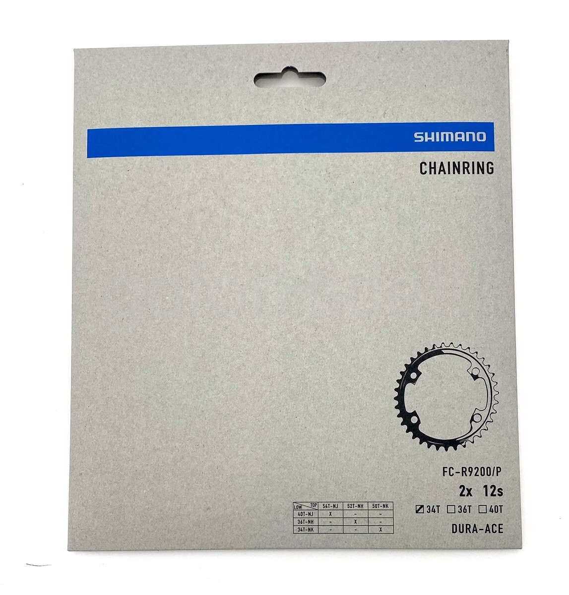 Shimano DURA-ACE Road Bike Chainring 50-34T for FC-R9200/P, 2×12 Speed