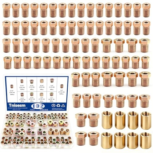 102Pcs 3/16″ & 1/4″ Brake Line Fittings Assortment Kit, 3/8 102PCS-3/16″ & 1/4″
