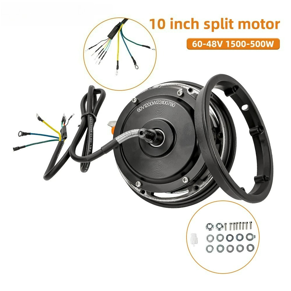 10 inch Scooter Brushless Spilt Hub Motor 48V60V 500-1500W Replace Wheel Motor