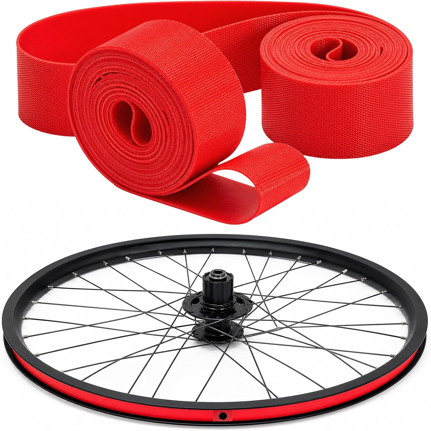 2 Pack Bicycle Rim Liner Rim Tape 26 Inch Bike Rim Strip High Pressure & Punctu