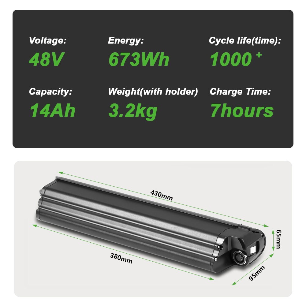 Aventon Electric Bike Battery 48V 14Ah for Pace 500.2 500.3 Step-Through E-bikes