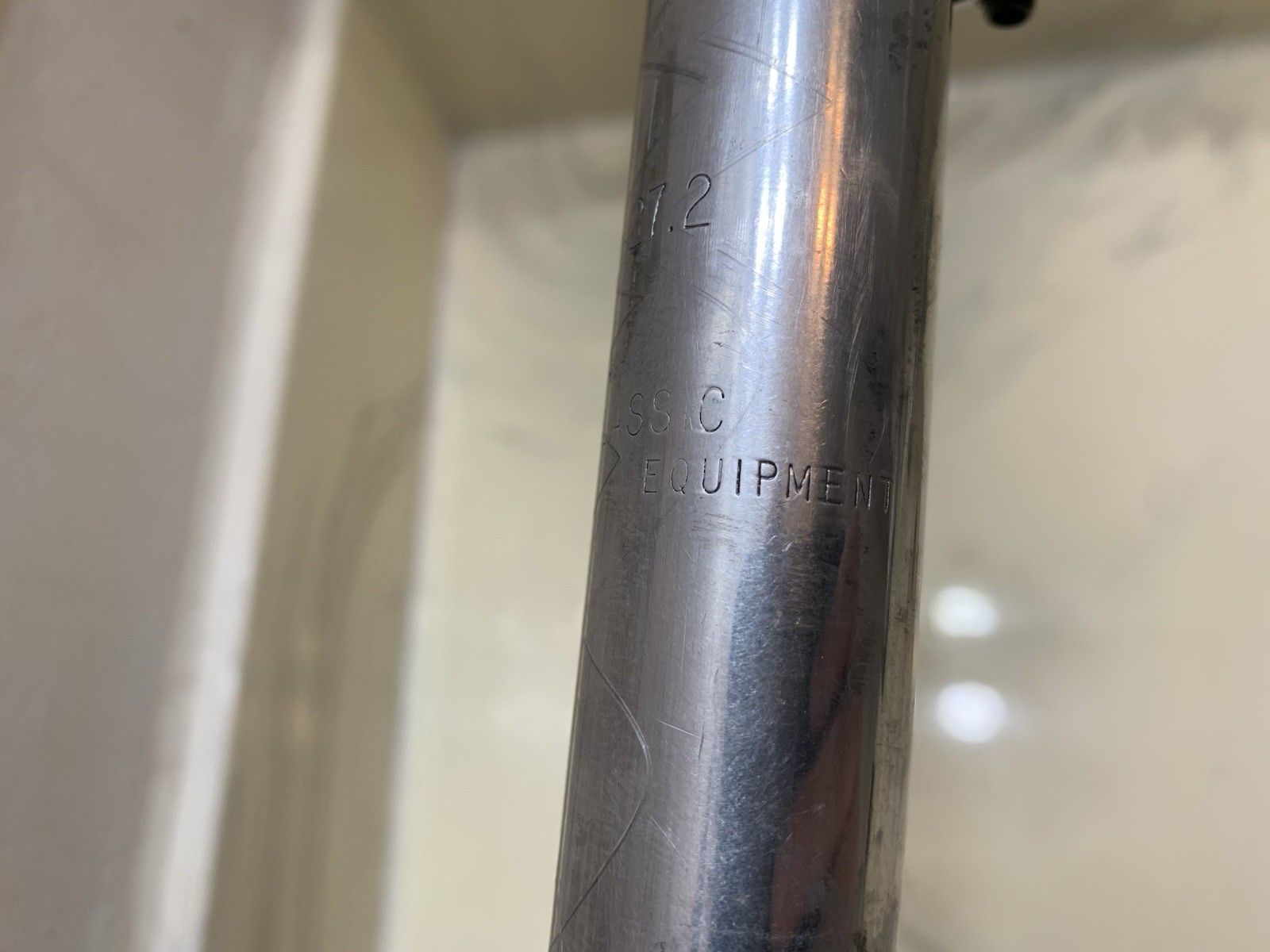 Vtg 1990s 27.2 American Classic Seatpost 20mm Setback Silver/Black 255mm Tilt