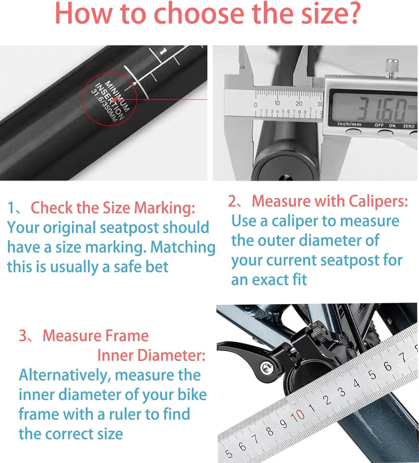 Lunde 6061 Alloy Bike Seat Post 30.9mm x 400mm – New