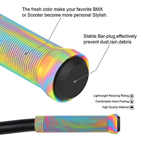 Scooter Grips – Mixed Color MTB & BMX Handlebar Grips | 145mm Soft Rainbow