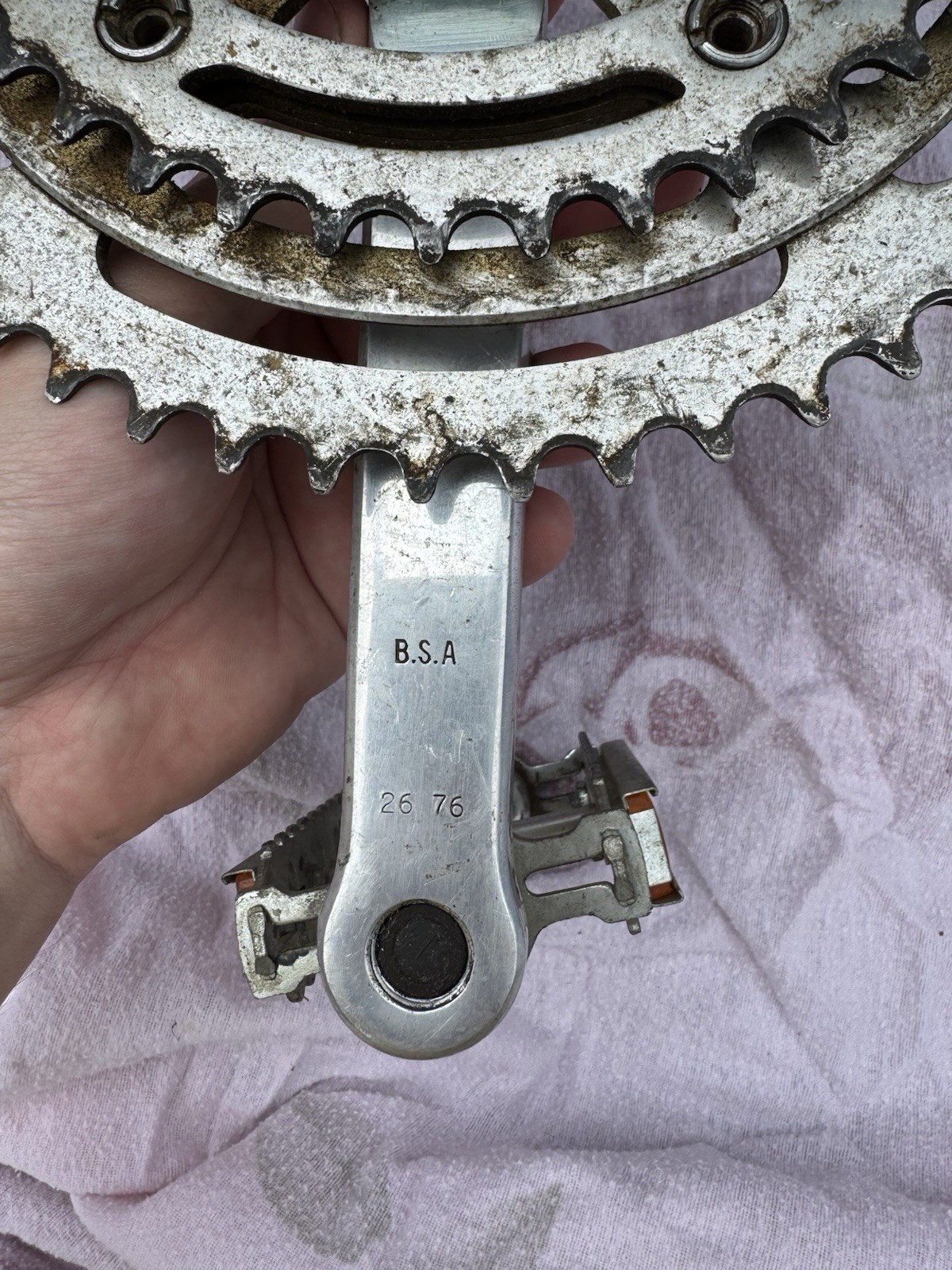 Nervar Crankset Square Taper 170 54/40 50.4 BCD Schwinn Vintage Bicycle Touring