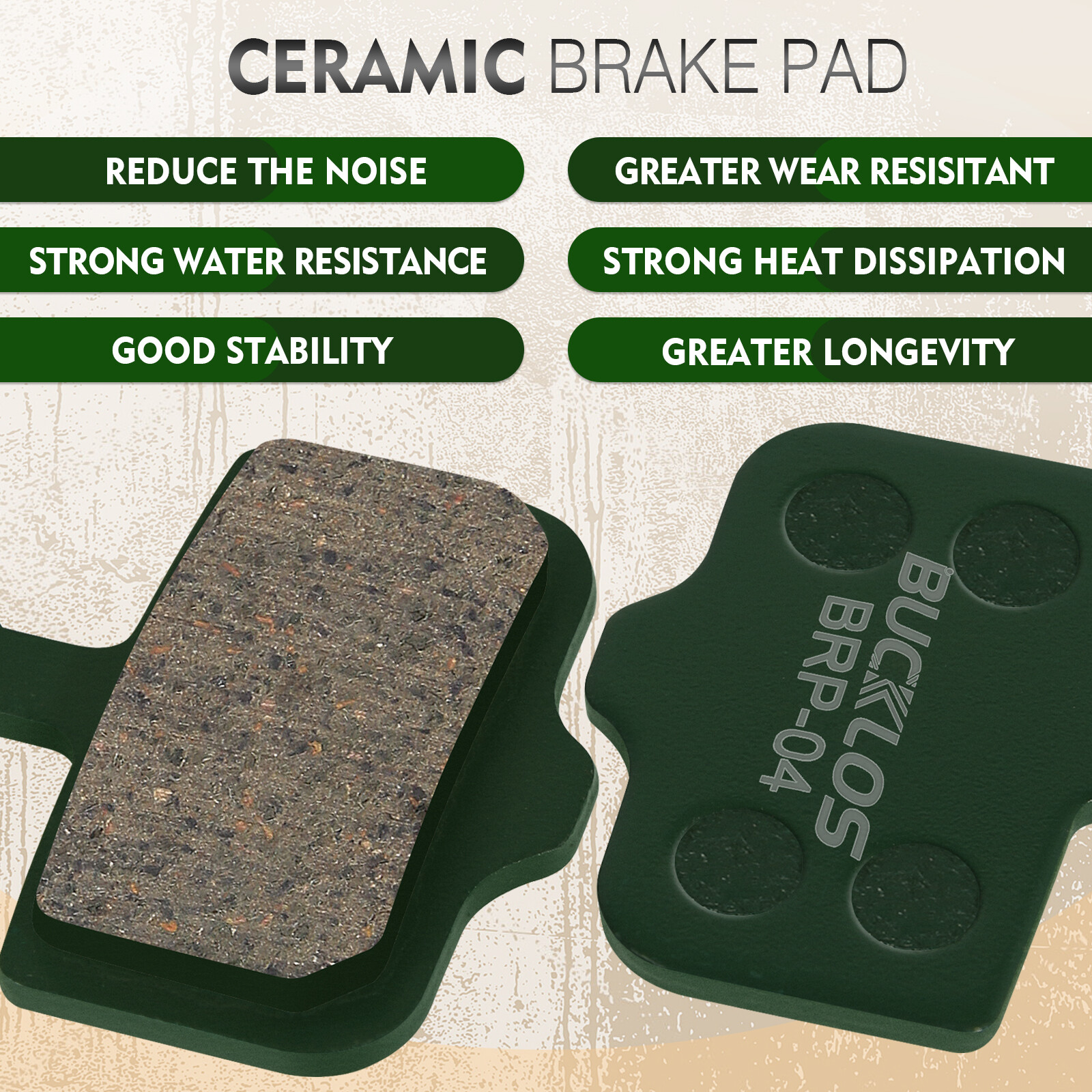 BUCKLOS 2 Pair Bicycle Disc Brake Pad Resin/Ceramic/Sintered Metal for AVID/SRAM