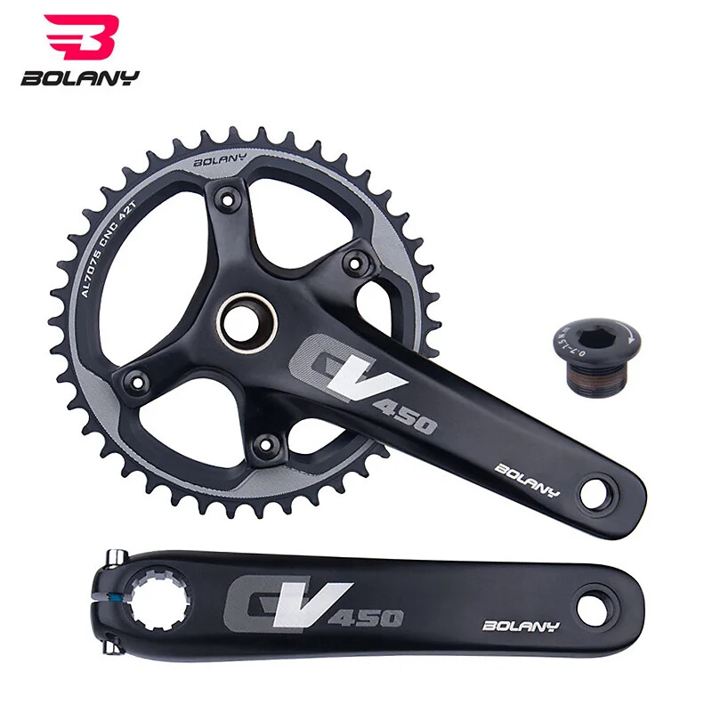 Gravel Bicycle Crankset Hollow Integrated 170mm Crank 96BCD 42T Single Chainring