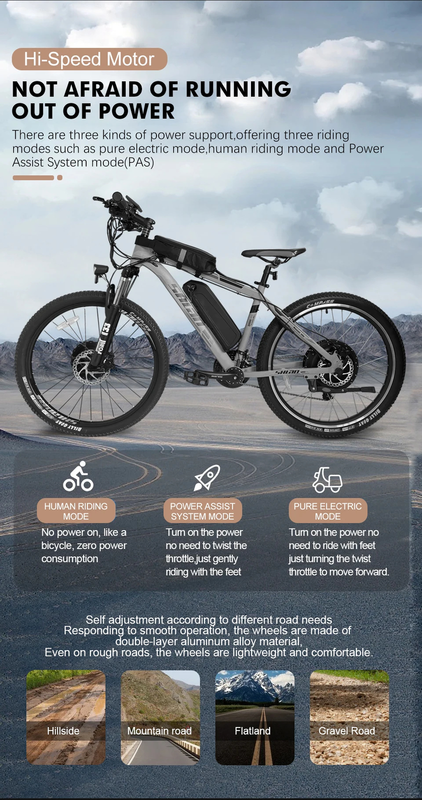 E-bike Conversion Kit 48V 2000W Brushless Gearless Front Rear Hub Motor Wheel