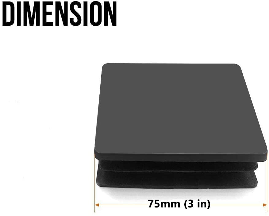 4 Pack 3 Inch Square Plastic Plugs,End Caps 75mm×75mm Insert End 3 in * 3 in
