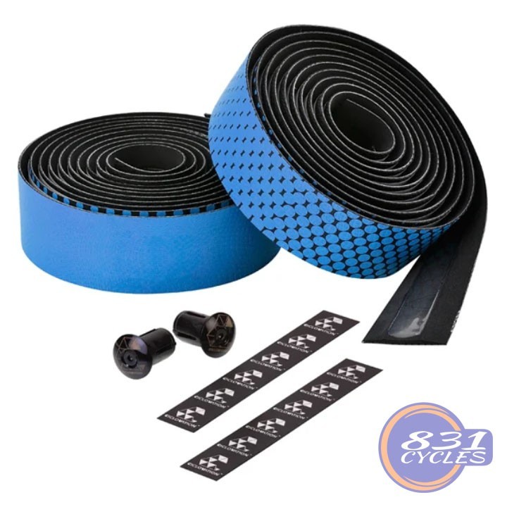 Ciclovation Leather Touch Bar Tape Fusion Blue w/Black Bar Plugs