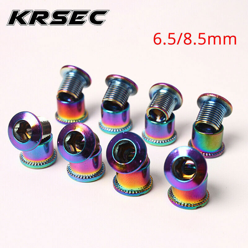 4/5X Steel Bike Chainring Bolts 6.5 Single 8.5 Double Triple Speed Nut Screw MTB