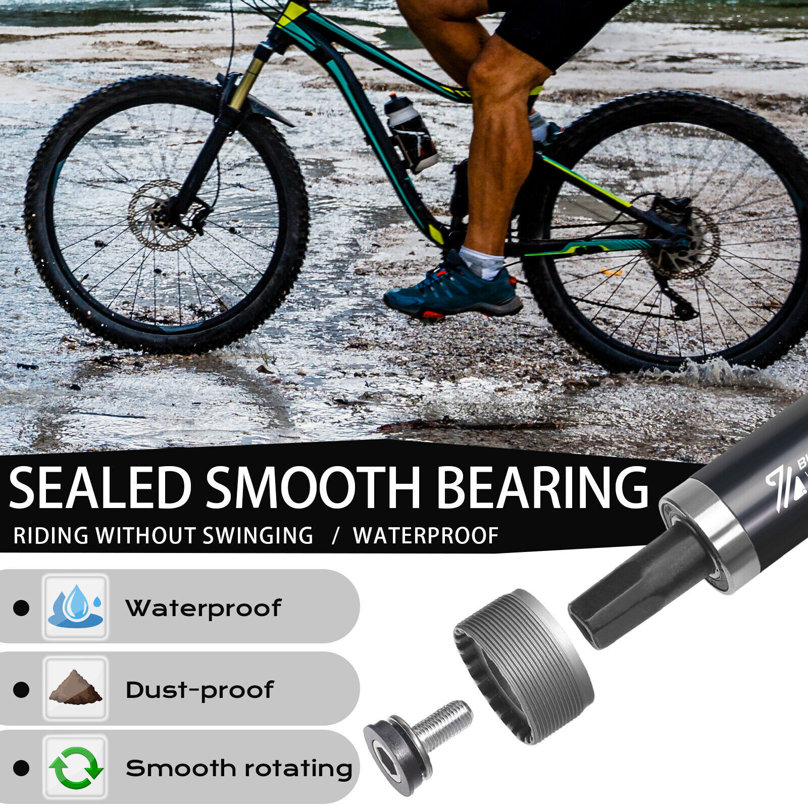 Bicycle Square Taper Bottom Bracket BB68 MTB Road Folding Bike Crank Bearings US