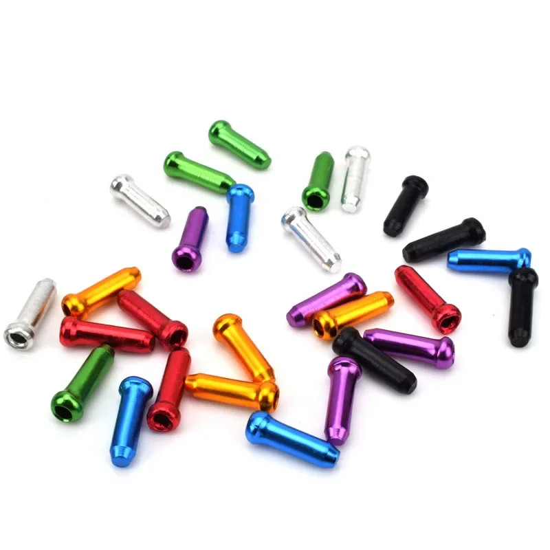 50pcs Bike Cable End Caps Crimps Brake Shift Wire Tips MTB Road Alloy Protectors