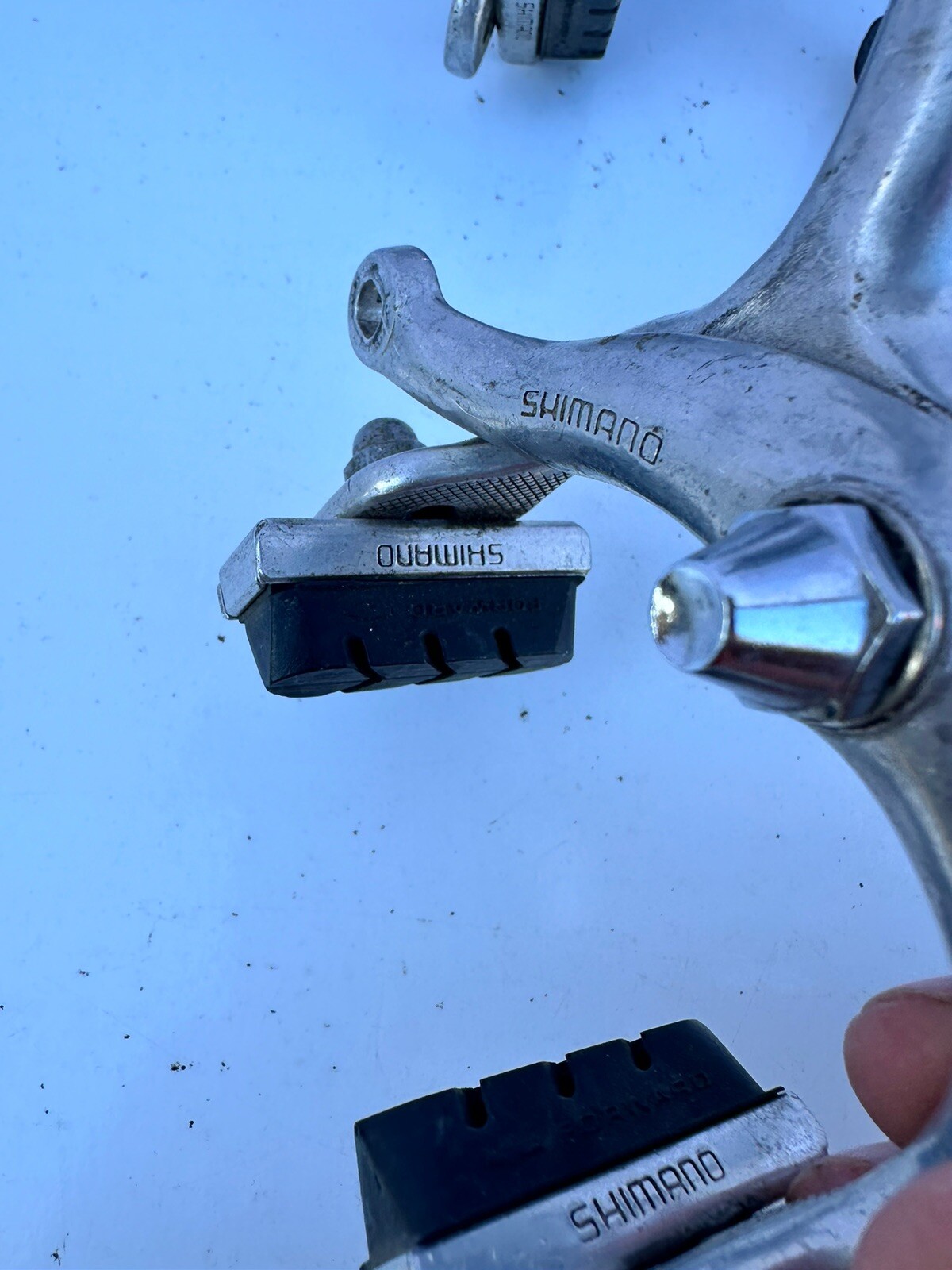 Vintage Shimano BR-Z57 Silver Aluminum Side Pull Road Bike Caliper Brake Set