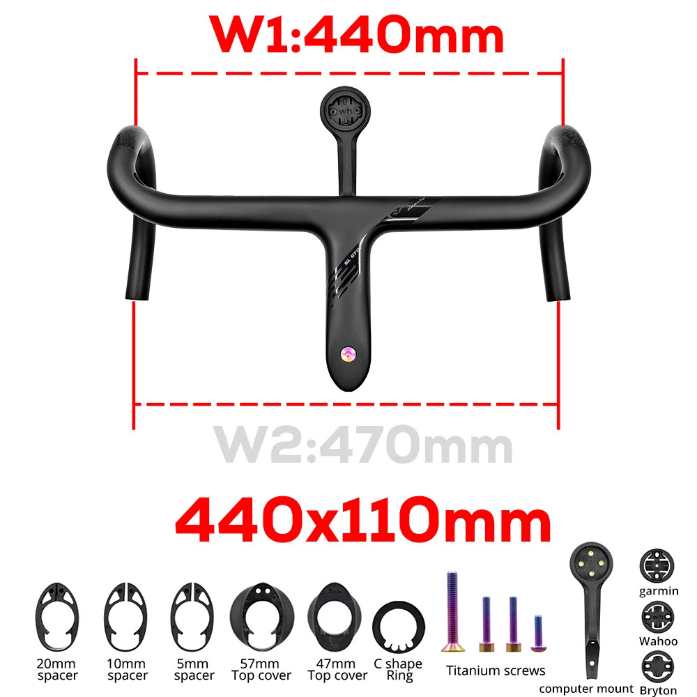 -10 Degree Carbon Road Bike Cockpit Internal Cable Integrated Bicycle Handlebar