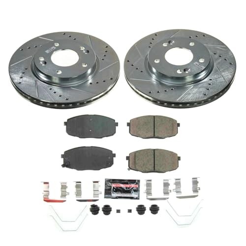 Front Brake Kit for Kia Forte 2019-23 – Drilled and Slotted Disc Rotors with