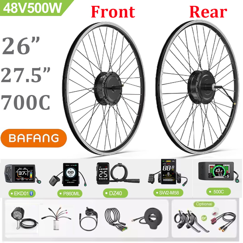 Bafang 48V 500W Front Rear Hub Motor Electric Bike Conversion Kit 26″ 27.5″ 700C