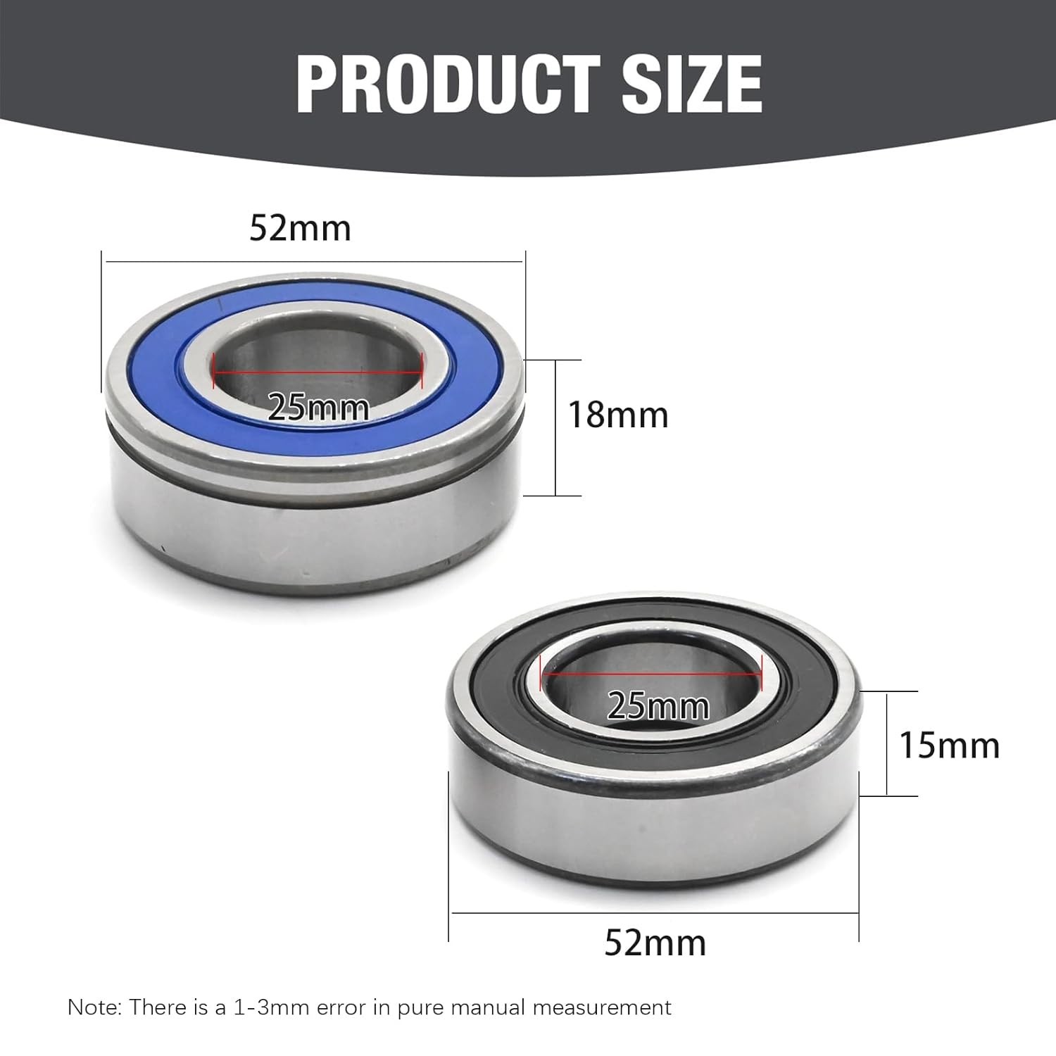 2 Pack Wheel Bearing Kit with ABS Sealed, Replacement for Harley FLHT, FLHX,