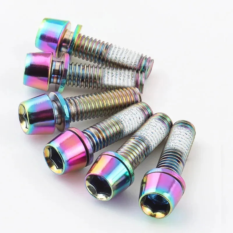 6Pcs M5x17mm Stainless Bike Stem Bolts w/Washer MTB Road Gravel Screws