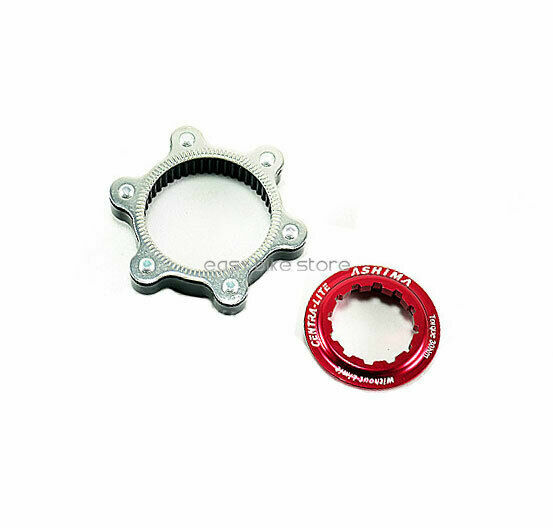 ASHIMA Ultra Light Center Lock Adapter For 6 Bolt Rotor , RED BLACK GOLD BLUE