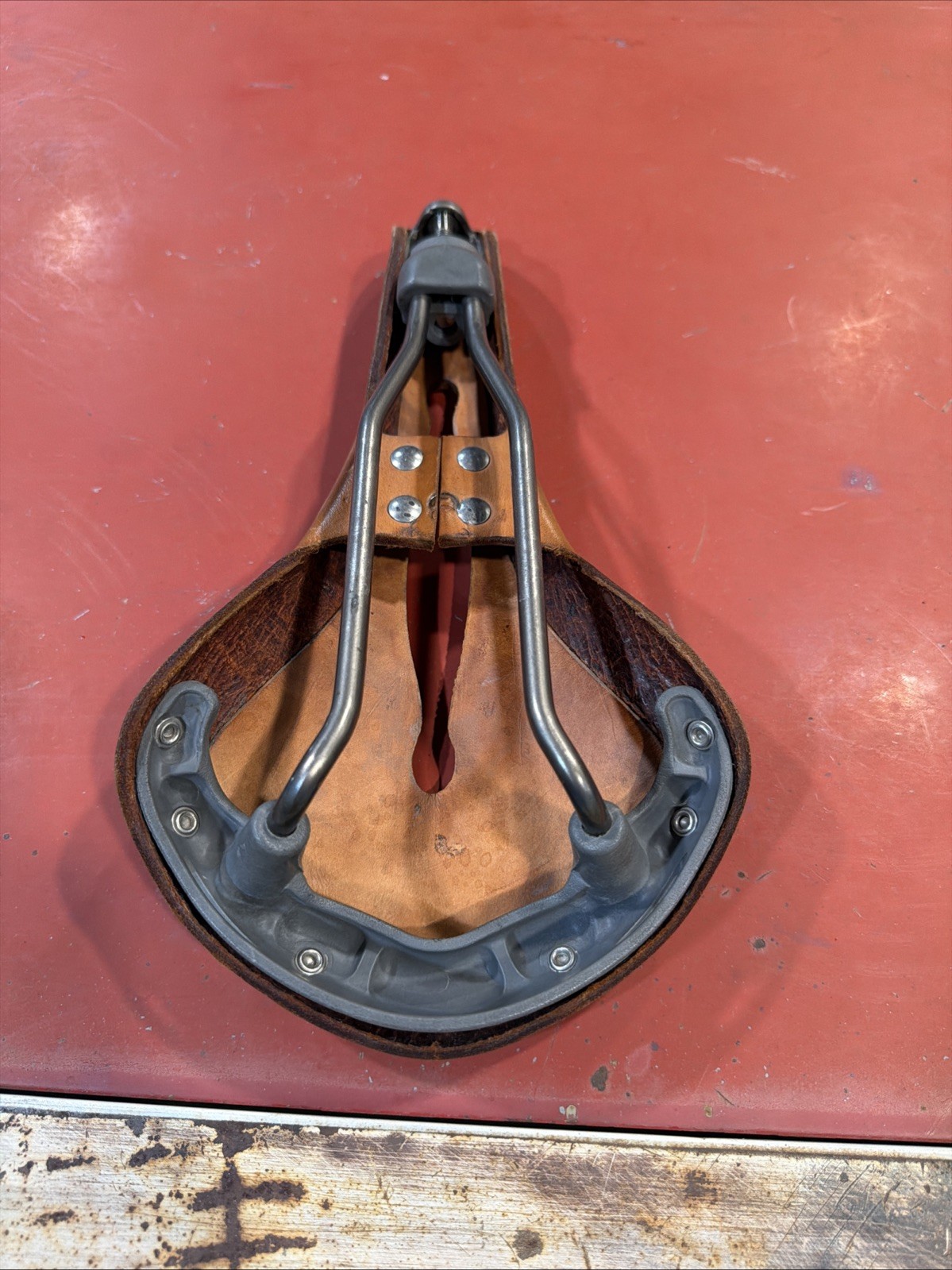 Rivet Cycle Works Brown Leather Saddle Seat titanium Rails The Independence
