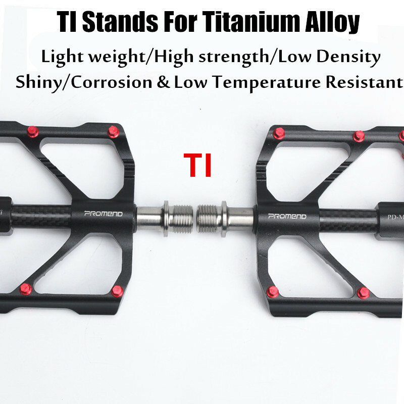 PROMEND Ultralight Carbon Titanium Bicycle Pedal MTB Road Bike Pedal 3 Bearings