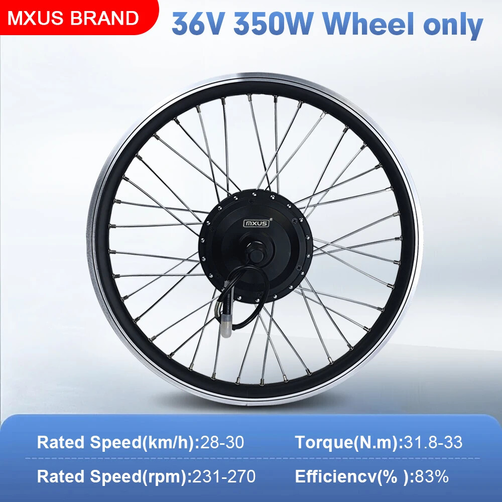 Electric Bike 36V 48V 350W Brushless Front Rear Hub Motor Wheel with KT Display