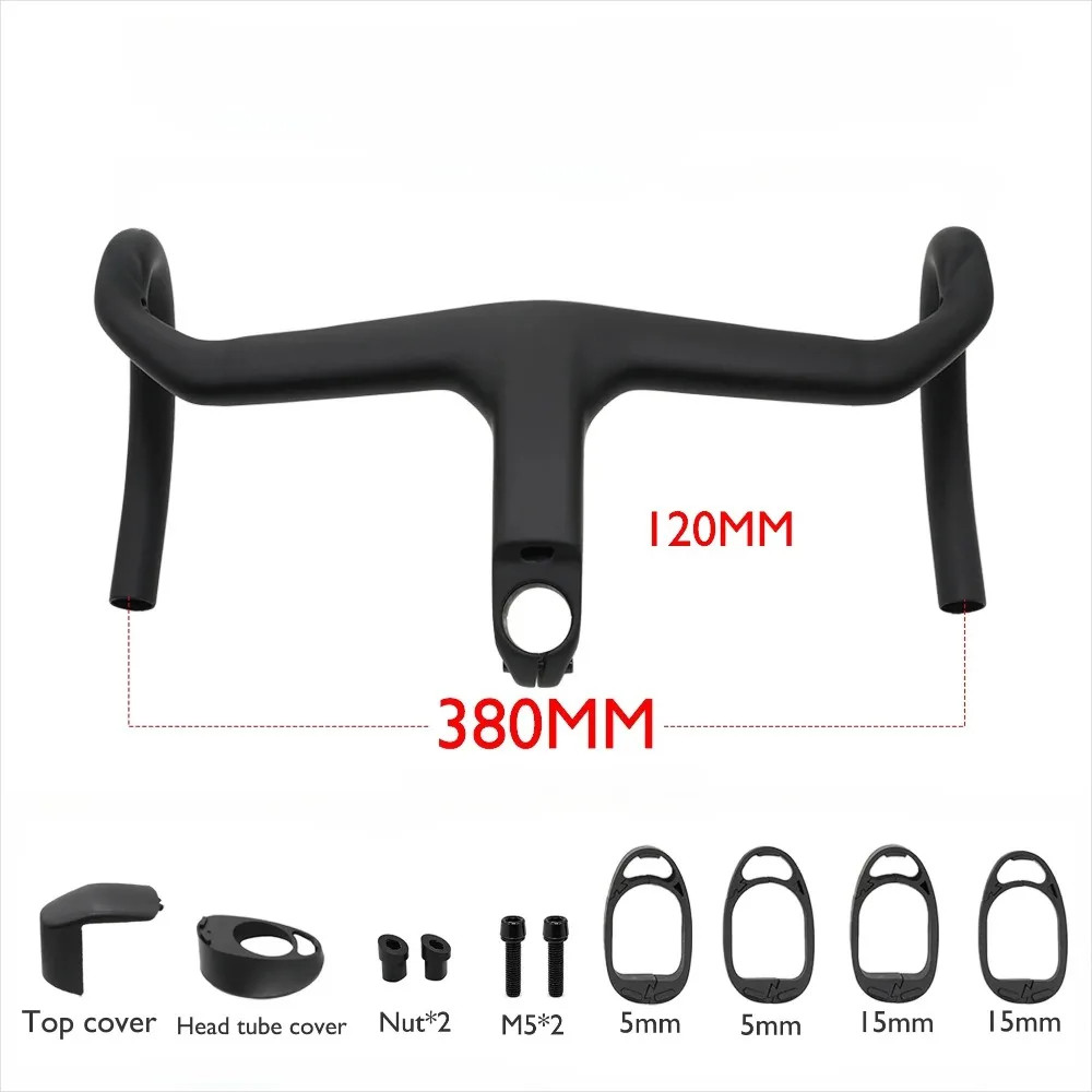 Carbon Fiber Aero Road Bike Integrated Handlebar with Stem Angle -7° Accessories