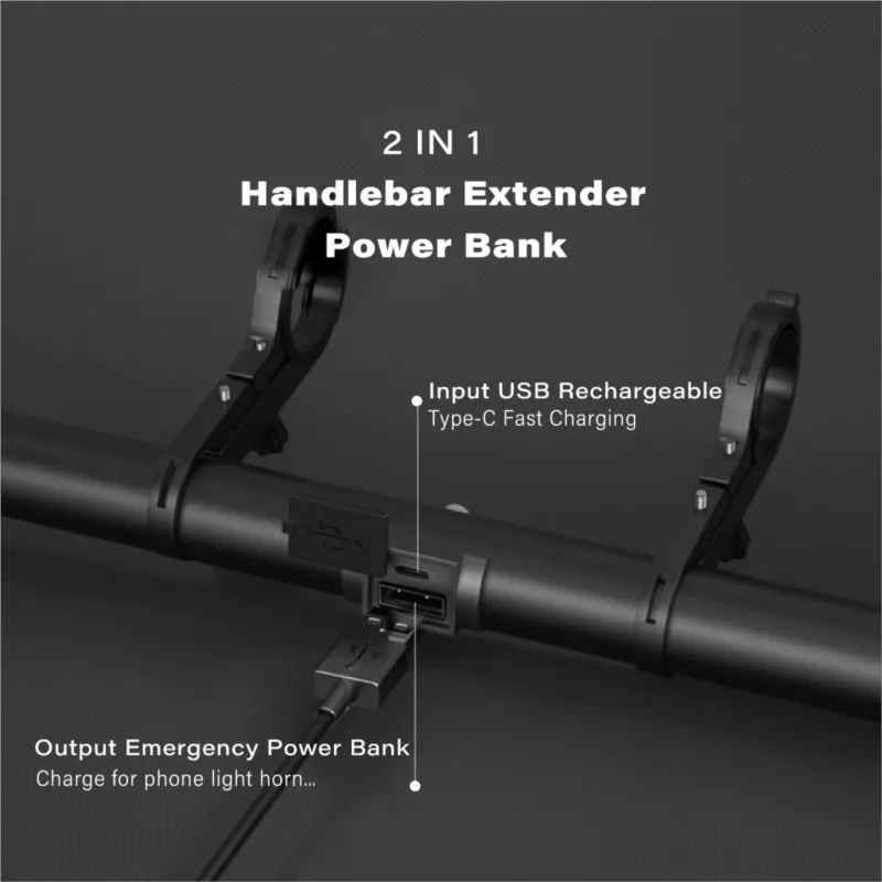 Handlebar Extender USB Bicycle Extension for Cycling WITH BATTERIES FOR CHARGING