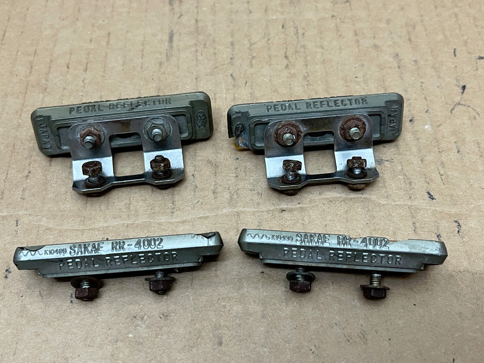 Vintage Rare Original Reflectors & BRACKETS For SR SP-11 Platform Pedals