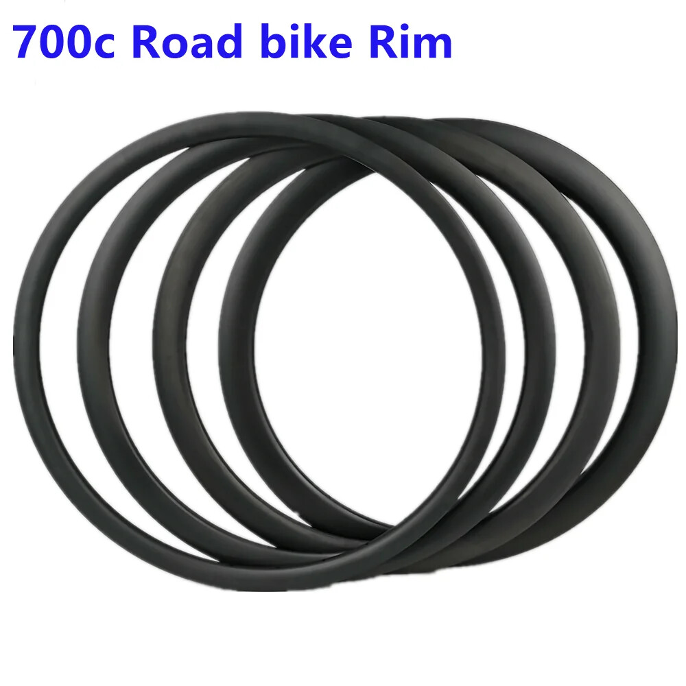 700C Carbon Fibre Road Bike Rim Tubeless Bicycle Wheels 30 45 55 60mm Rim
