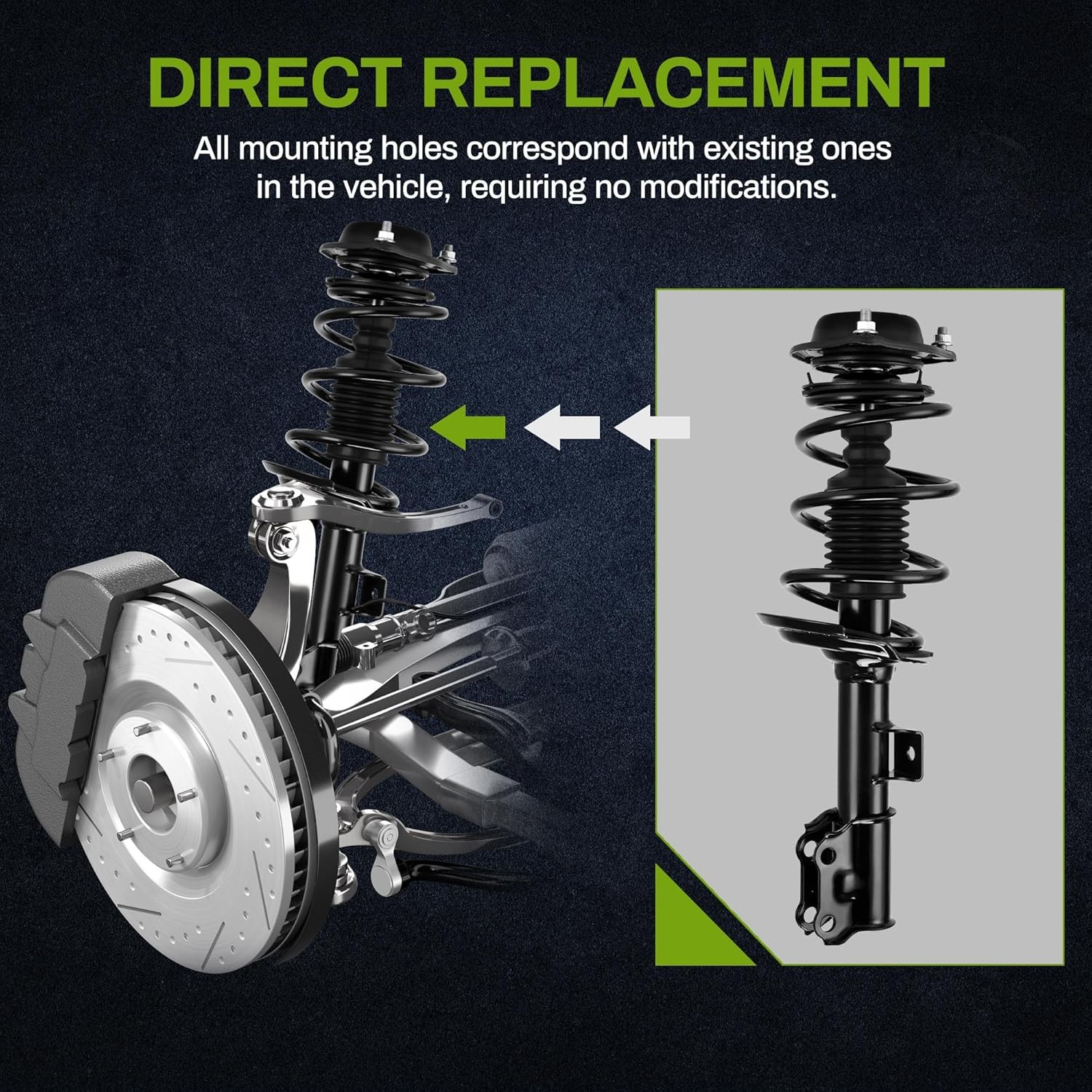 Front Pair Complete Quick Struts Compatible with 2011-2016 Hyundai Elantra