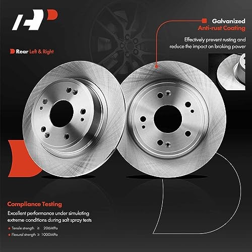 11.10 inch (282mm) Rear Solid Disc Brake Rotors Compatible with Select Honda