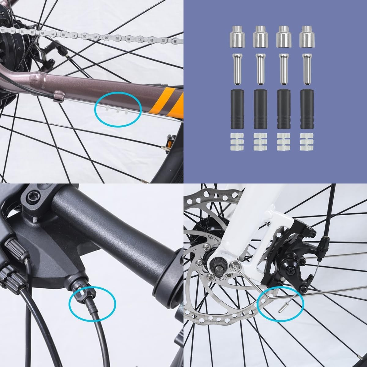 Bike Shift Cable Kit, 4 Pcs Derailleur Cable Shift Cable and A 2M Bike Cable Shi