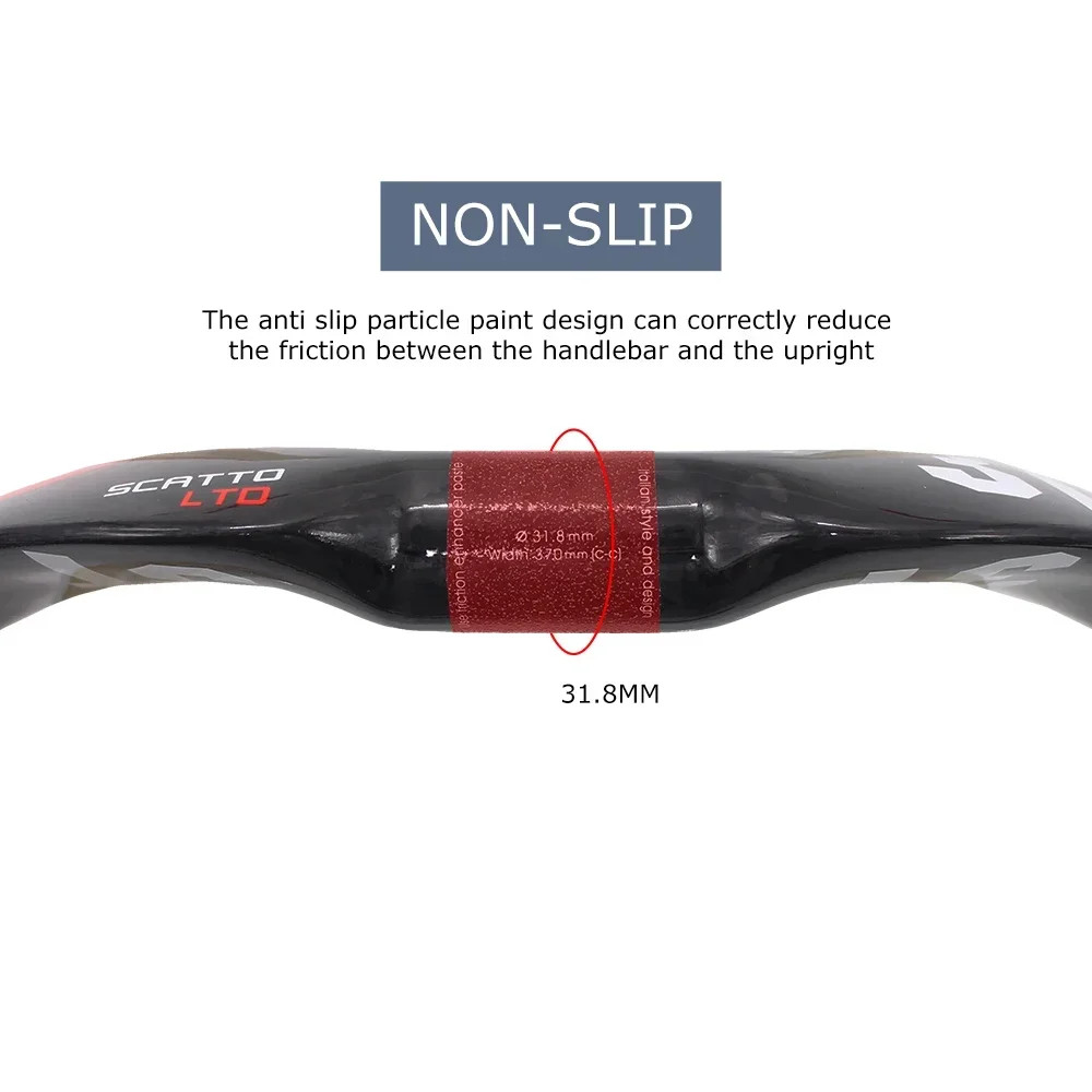 SCATTO LTD Road Bike Track Bar Carbon Cycling Handlebar 31.8mm Width
