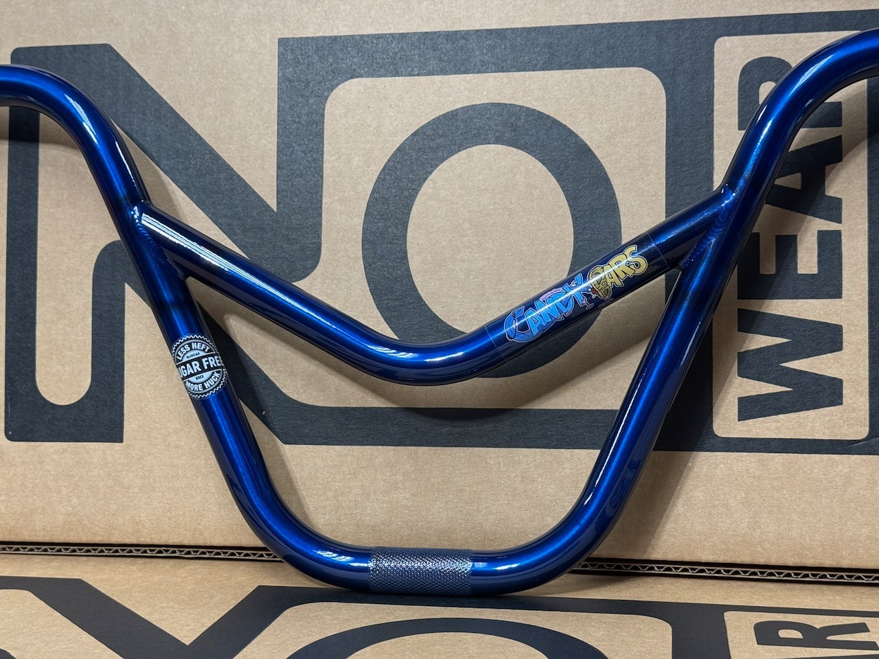 NEW Nowear BMX Sugar Free Candybars 10″ Made in USA 2 PC handlebars bars Blue