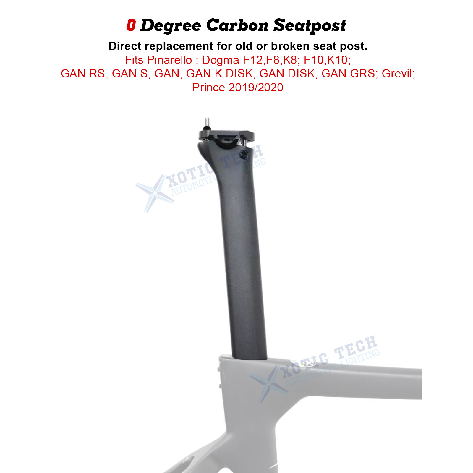 Pinarello Dogma F12 F8 F10/Prince/K8/Gan/K10 Carbon Seatpost 340mm 0mm Offset