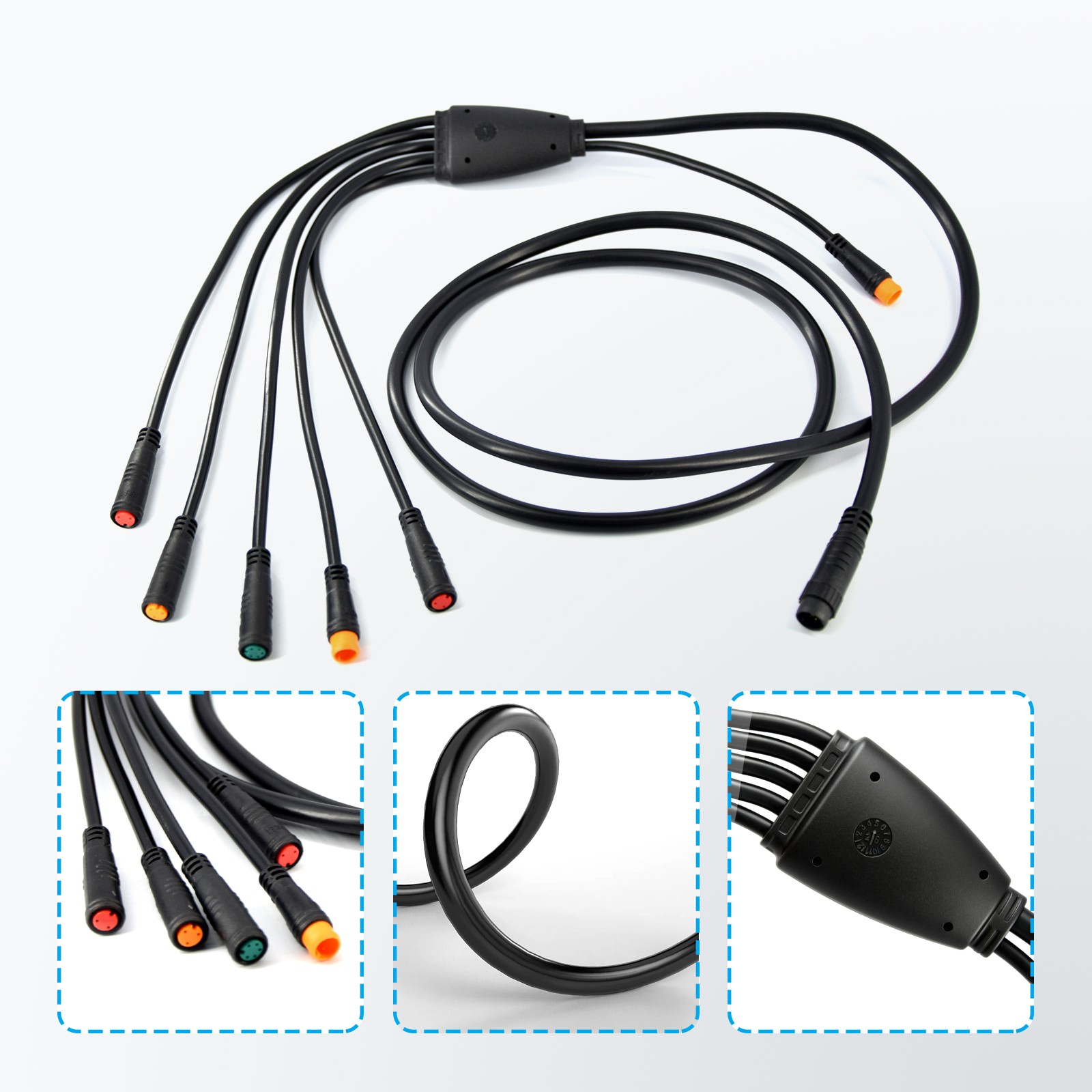 2T5 Waterproof Extension Cable for E-Bike Throttle Display Brake Light FS