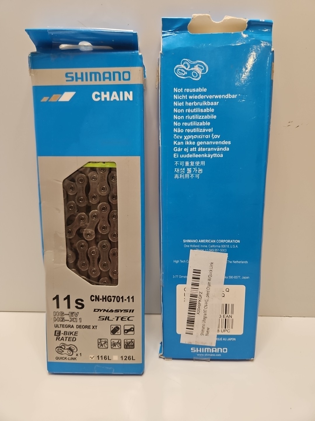 2 Shimano CN-HG701-11 11-Speed Chain 116L Ultegra Deore XT E-Bike Rated SIL-TEC