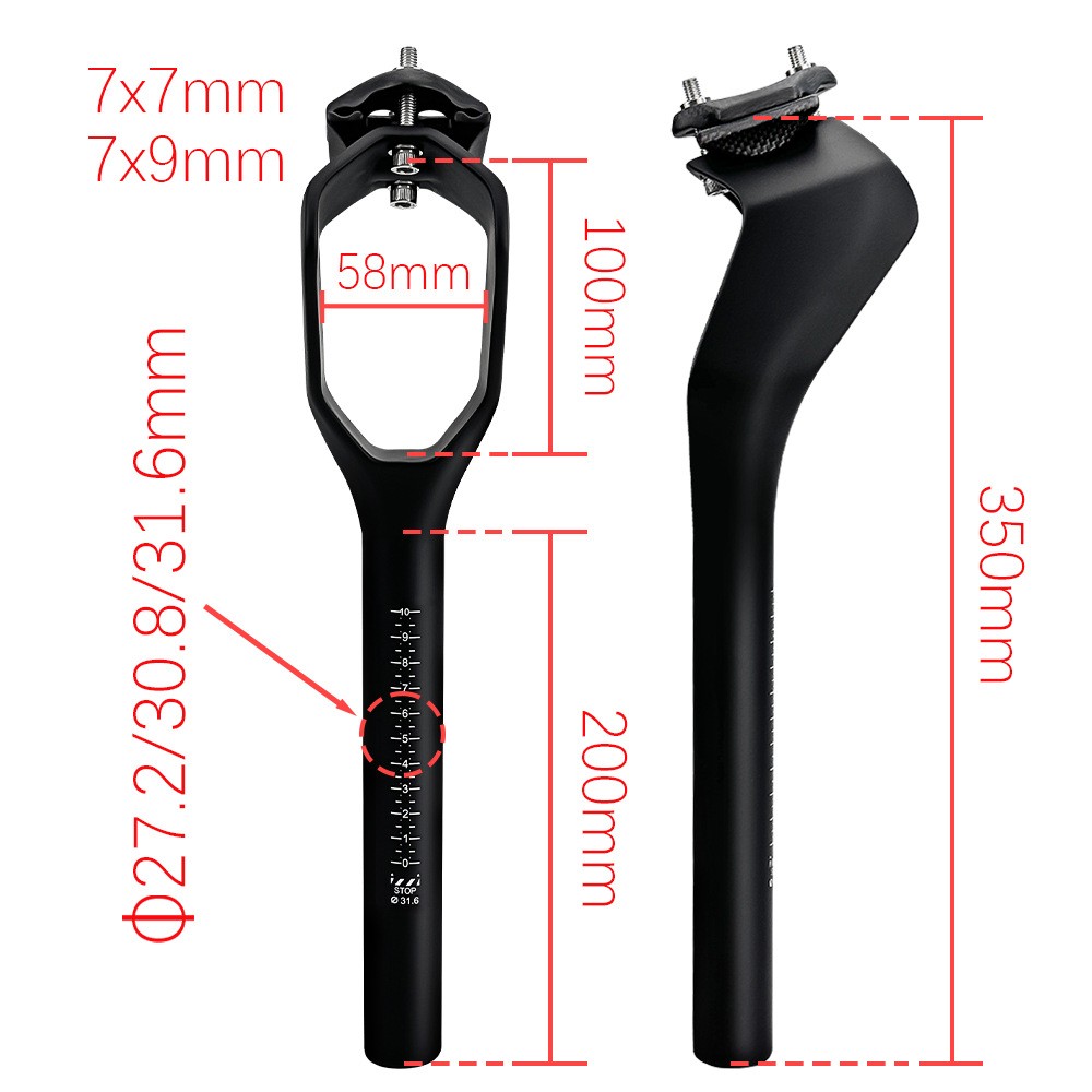 BALUGOE Full Carbon Fiber Bike Seatpost MTB Road Fixed Gear Bicycle Post
