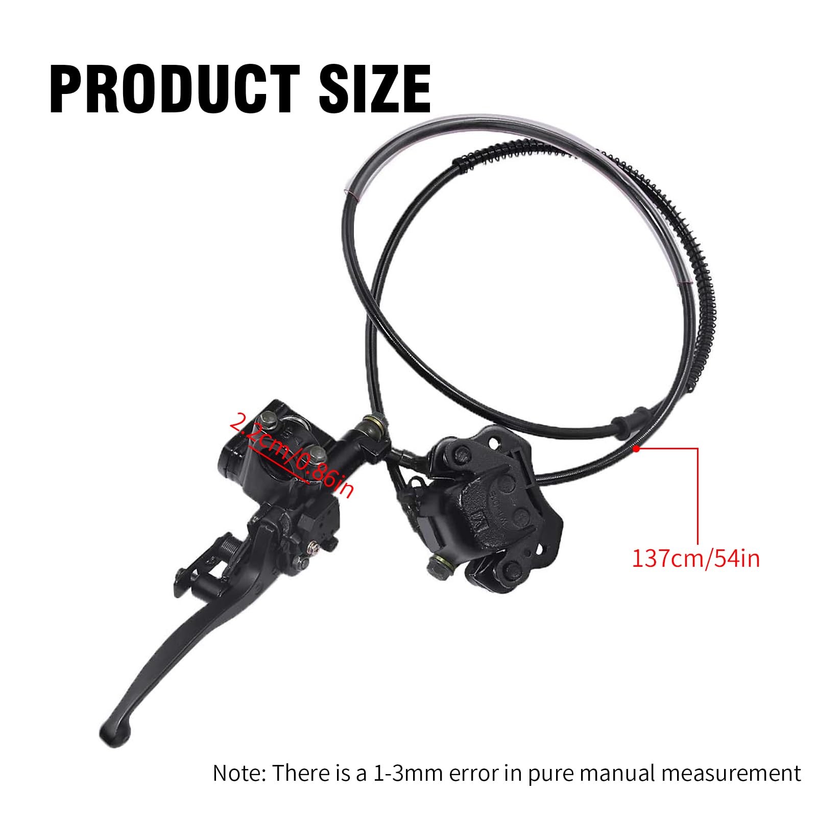 Rear Hand Hydraulic Disc Brake Master Cylinder Caliper Assembly with Brake Pa…