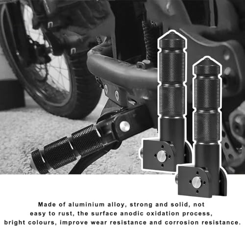 2PCS Motorcycle Foldable Foot Peg, 8mm 90 Degree Electric Bicycle Rear Footpeg