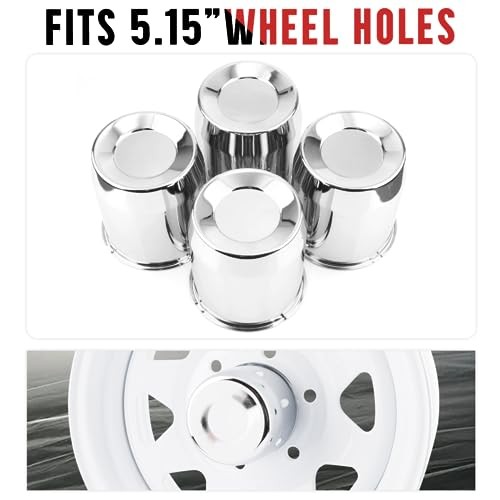 4PCS 5.15″ 130mm Push Through Center 5.15″ Center Hole, 6.42″ Height Chrome