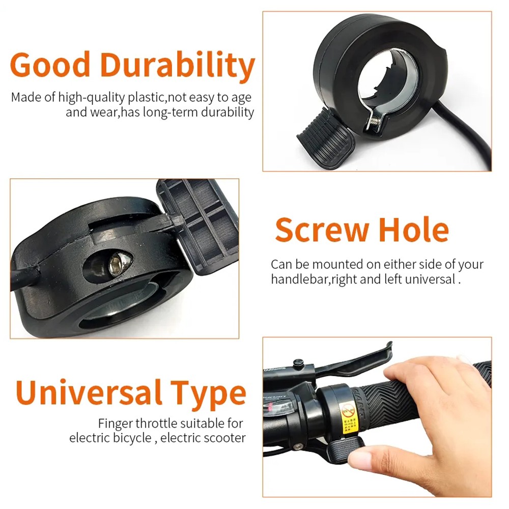 3 Pin Ebike Thumb Throttle 130X Left/Right Universal Bicycle Conversion Replace