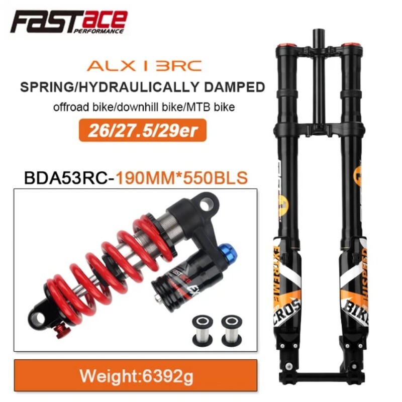 DH MTB Dirt Electric Bike Hydraulic Suspension Fork 26/27.5/29er Travel 200mm