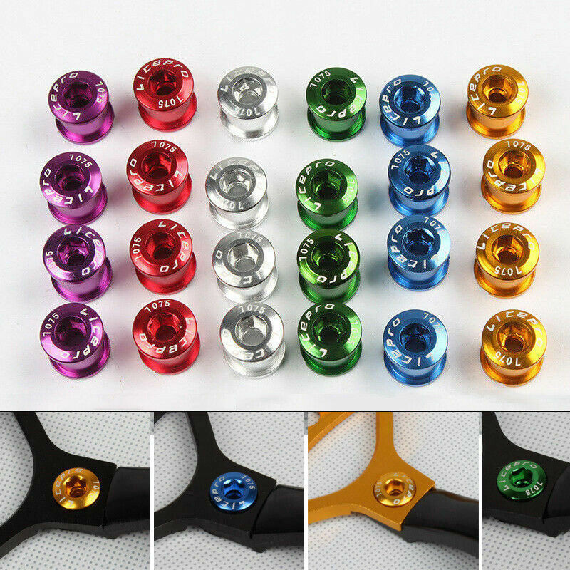 US Aluminum MTB Road BMX Bike Bolts Single Double Triple Chainring Screws 4/5pcs