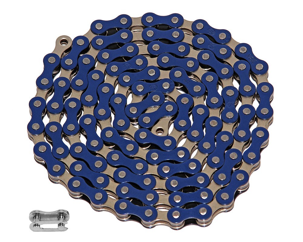 2TONE BLUE SINGLE SPEED BIKE CHAIN OLD SCHOOL BMX VINTAGE SCHWINN CRUISER FIXIE