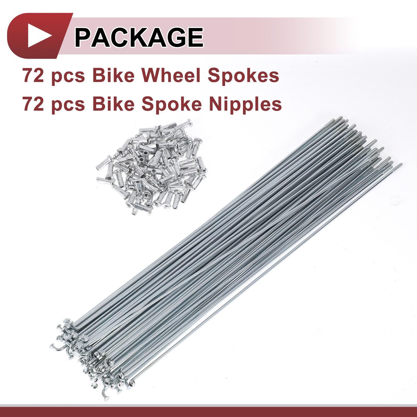 72 Set 14G Bicycle Spokes 231mm Bike Wheel Spokes Carbon Steel Galvanized